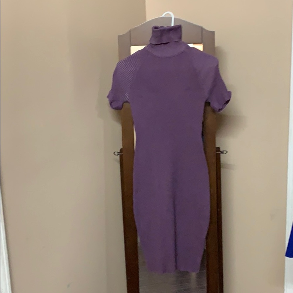 Purple Turtleneck Ribbed Dress Small (4-6)